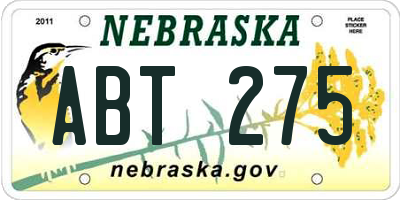 NE license plate ABT275