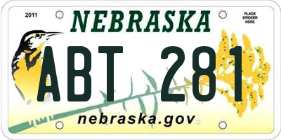NE license plate ABT281