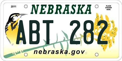 NE license plate ABT282