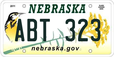 NE license plate ABT323