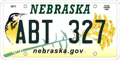 NE license plate ABT327