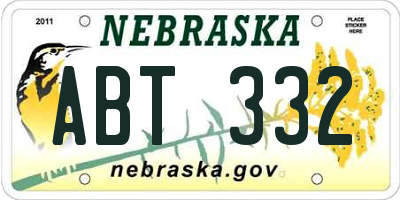 NE license plate ABT332