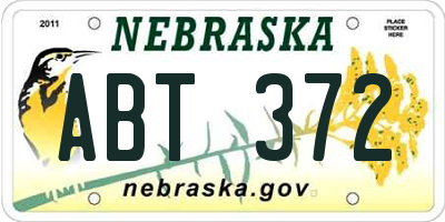 NE license plate ABT372