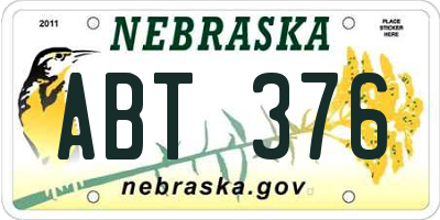 NE license plate ABT376