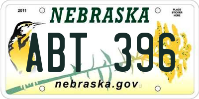 NE license plate ABT396