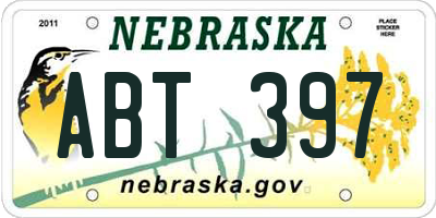 NE license plate ABT397