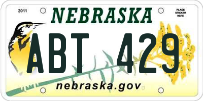 NE license plate ABT429