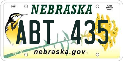 NE license plate ABT435