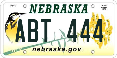 NE license plate ABT444