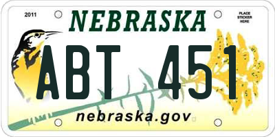 NE license plate ABT451