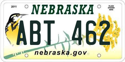 NE license plate ABT462