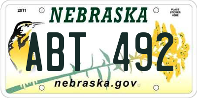 NE license plate ABT492