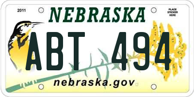 NE license plate ABT494