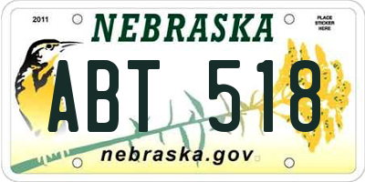 NE license plate ABT518