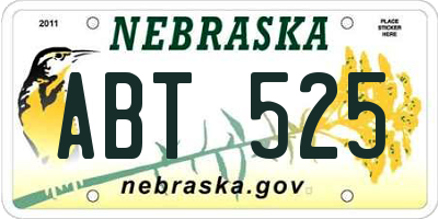NE license plate ABT525