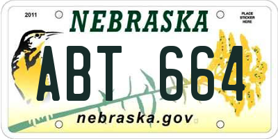NE license plate ABT664