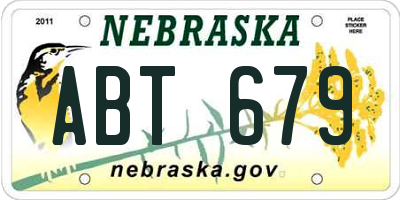 NE license plate ABT679
