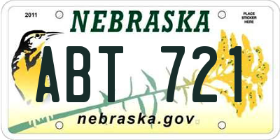 NE license plate ABT721