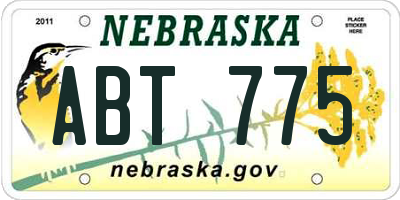 NE license plate ABT775