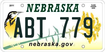 NE license plate ABT779