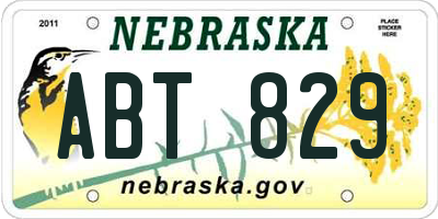 NE license plate ABT829