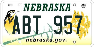NE license plate ABT957