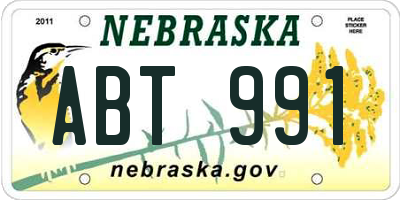 NE license plate ABT991