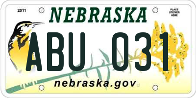 NE license plate ABU031