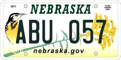 NE license plate ABU057