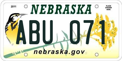 NE license plate ABU071