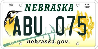 NE license plate ABU075