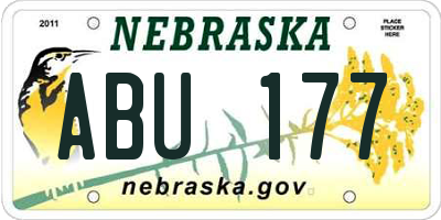 NE license plate ABU177