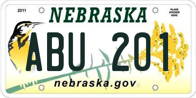 NE license plate ABU201