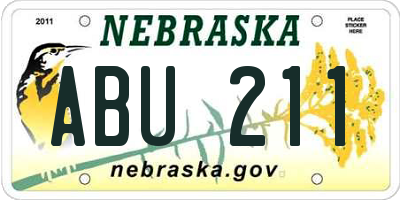 NE license plate ABU211