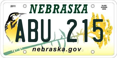 NE license plate ABU215