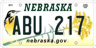 NE license plate ABU217