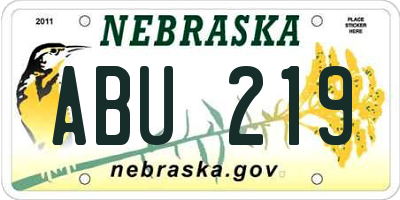 NE license plate ABU219