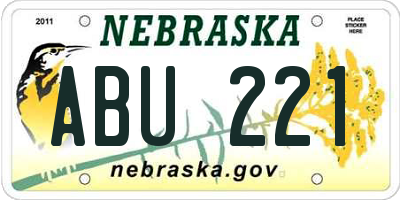 NE license plate ABU221