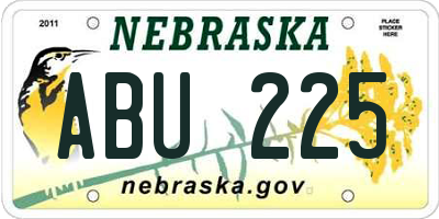 NE license plate ABU225