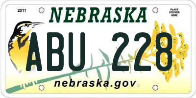 NE license plate ABU228