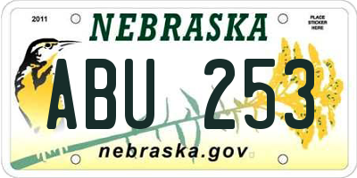NE license plate ABU253