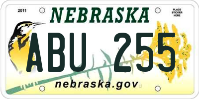 NE license plate ABU255
