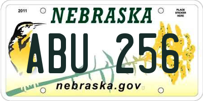 NE license plate ABU256