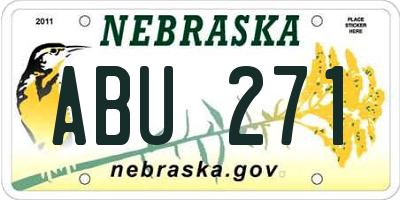 NE license plate ABU271