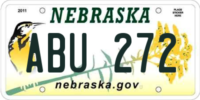 NE license plate ABU272