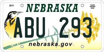 NE license plate ABU293
