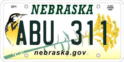 NE license plate ABU311