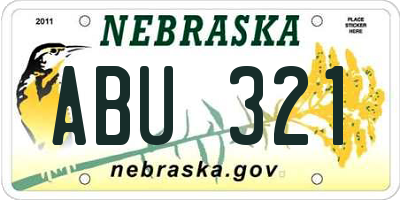 NE license plate ABU321