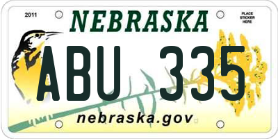 NE license plate ABU335