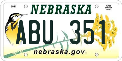 NE license plate ABU351